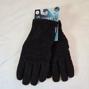 ISOTONER Men Fleece Touchscreen Glove, Water-Repellent Sherpa Lining Sz: M Black